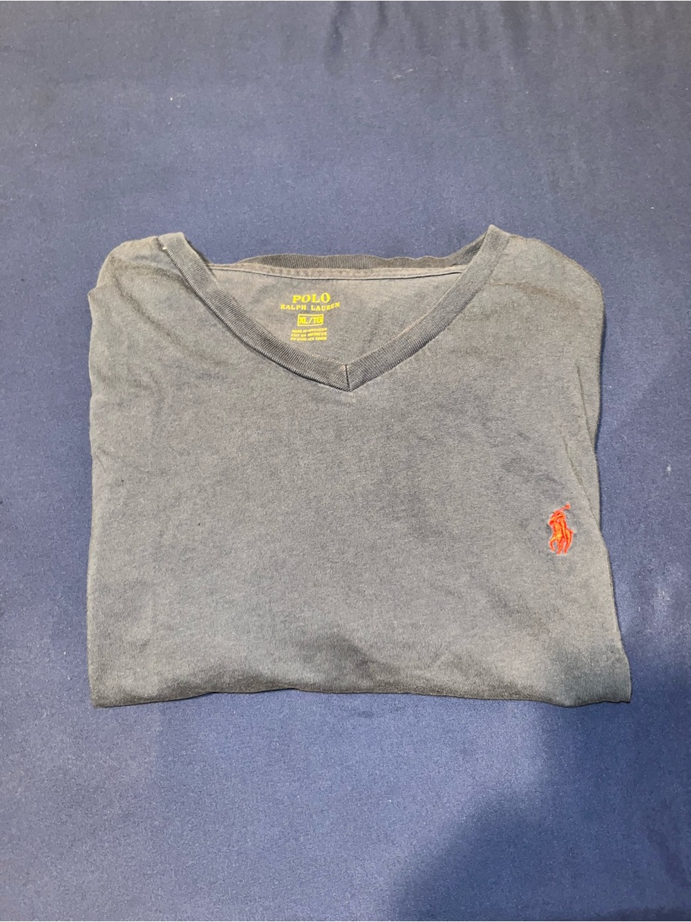 Polo by Ralph Lauren Men’s Navy V-Neck Shirt with Red Pony Men’s Size XL Great